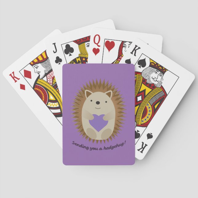 Sending You a Hedgehug Hedgehog Playing Cards (Back)