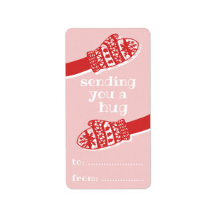 Sending You a Hug • Hands Mittens Winter Holiday Label