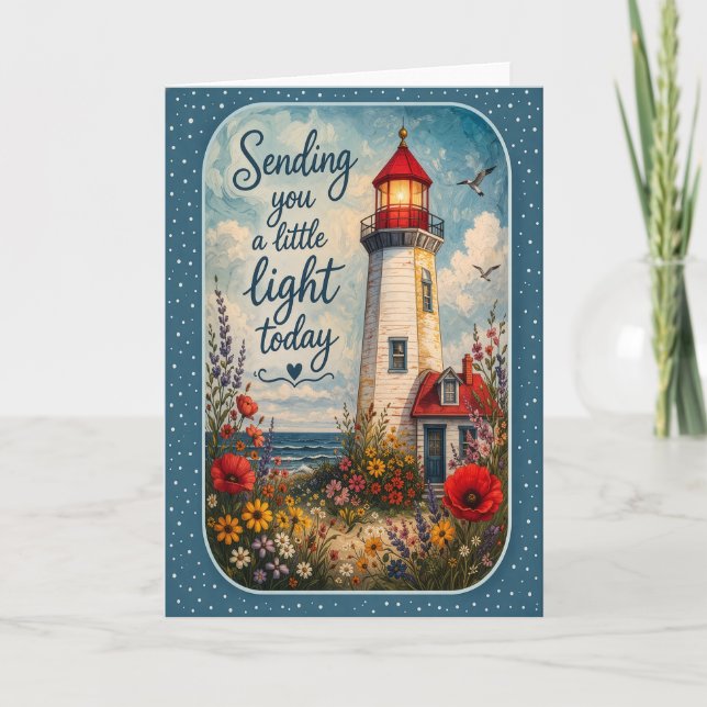 Sending You A Little Light Today Lighthouse Card (Front)