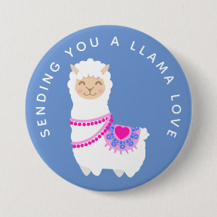 Sending you a Llama love pun 7.5 Cm Round Badge