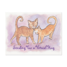 Sending You a Virtual Hug Kitty Postcard