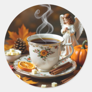 Sending You Autumn Blessings   Pretty Fall Classic Round Sticker