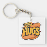 Sending You Hugs Sticker - Cute Cartoon Hugging
