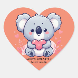Sending you koala hug full of love and friendship  heart sticker