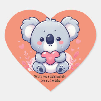 Sending you koala hug full of love and friendship  heart sticker