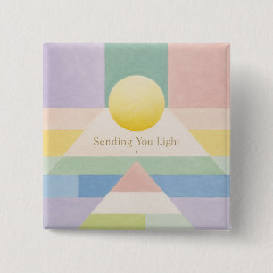 Sending You Light Geometric Pastel Inspiration 15 Cm Square Badge