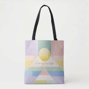 Sending You Light Geometric Pastel Inspiration Tote Bag