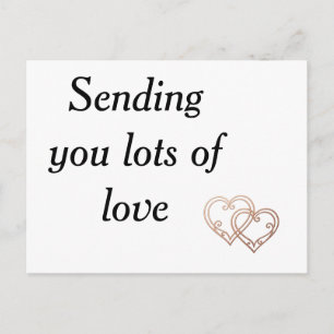 Sending You Lots Of Love Elegant Postcard With Ros