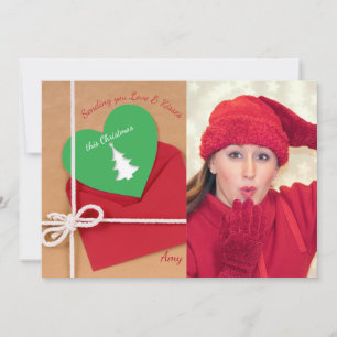 Sending You Love and Kisses Photo Holiday Card