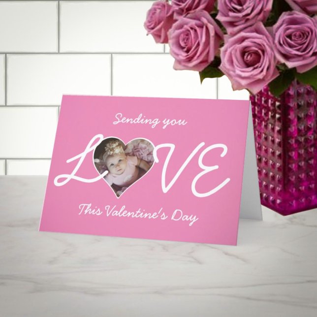 Sending you Love Photo in heart Valentine Holiday Card (Creator Uploaded)