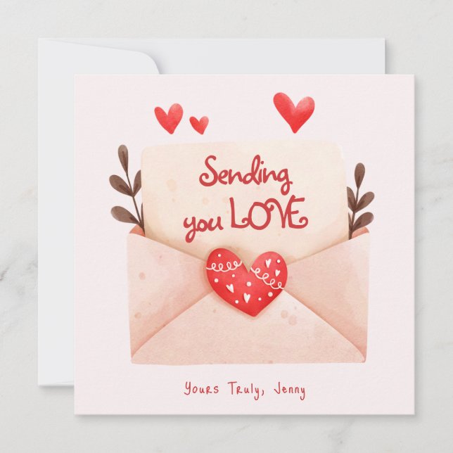 Sending You Love Valentine's Day Greeting Card (Front)