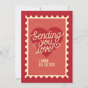 Sending you love Vintage Valentine greeting card
