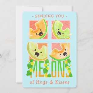 Sending You Melons of Hugs & Kisses Pun Thank You Card