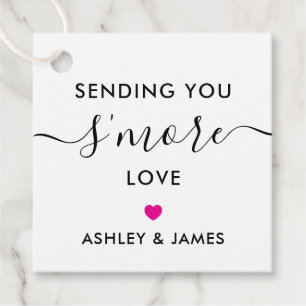 Sending You S'more Love Tag, Wedding Fuchsia Pink Favour Tags