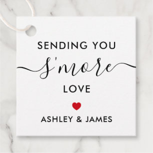 Sending You S'more Love Tag, Wedding Red Favour Tags