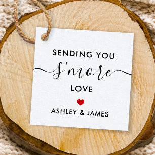 Sending You S'more Love Tag, Wedding Red Favour Tags