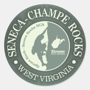 Seneca & Champe Rocks (Climbing) Classic Round Sticker