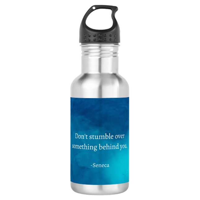 Seneca: Focus Forward, Don't Stumble on Past 532 Ml Water Bottle (Front)