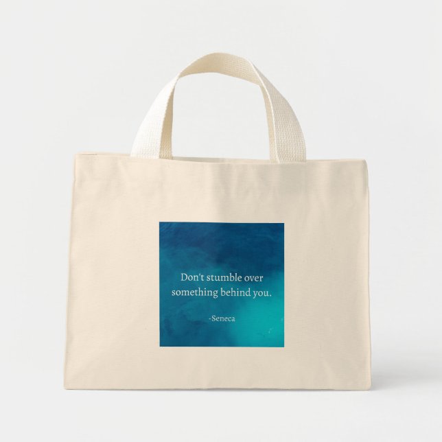 Seneca: Focus Forward, Don't Stumble on Past Mini Tote Bag (Front)