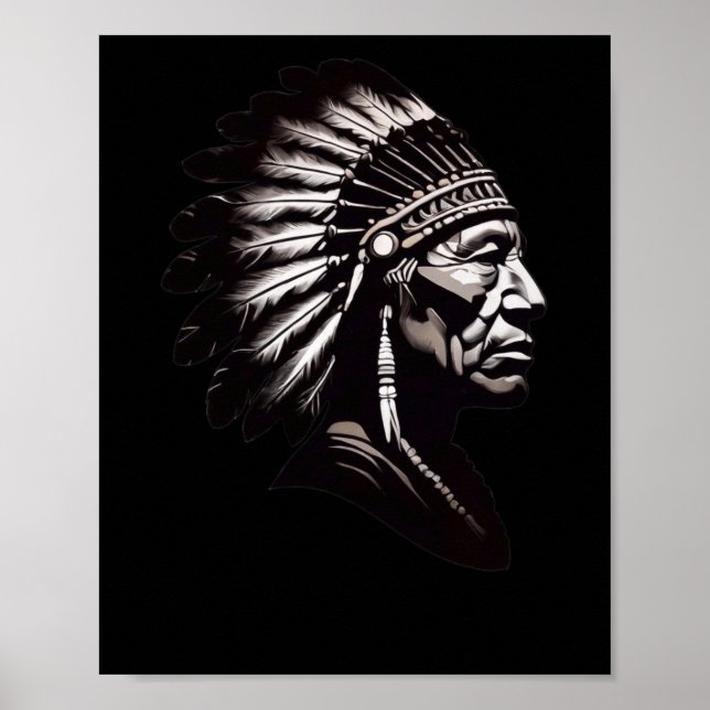 Seneca Indian Chief Sticker2  Poster (Front)