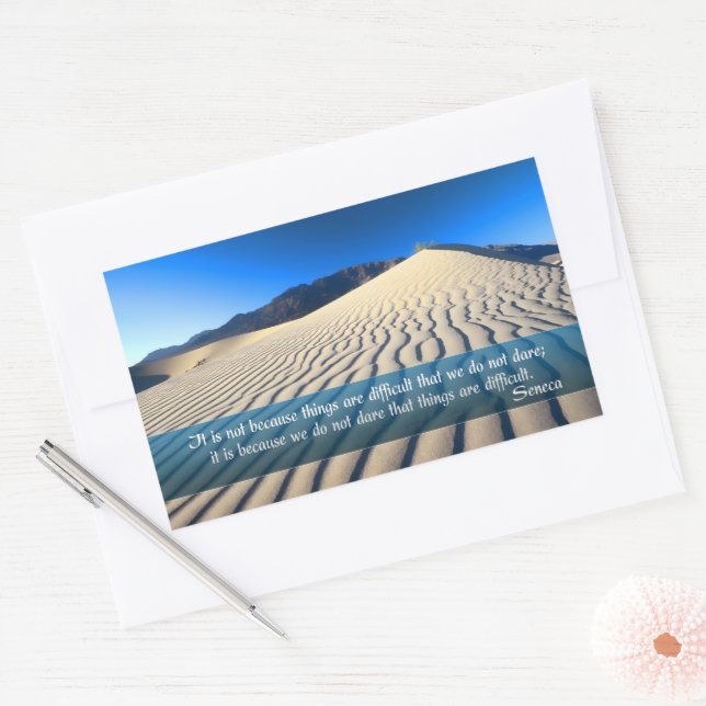 Seneca Inspirational Quote "Dare" Rectangular Sticker (Envelope)