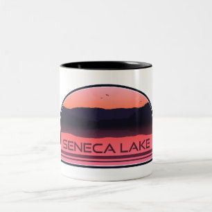 Seneca Lake New York Red Sunrise Two-Tone Coffee Mug