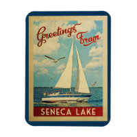 Seneca Lake Sailboat Vintage Travel New York