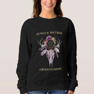 Seneca Nation American Indian Tribe Boho Floral Sk Sweatshirt