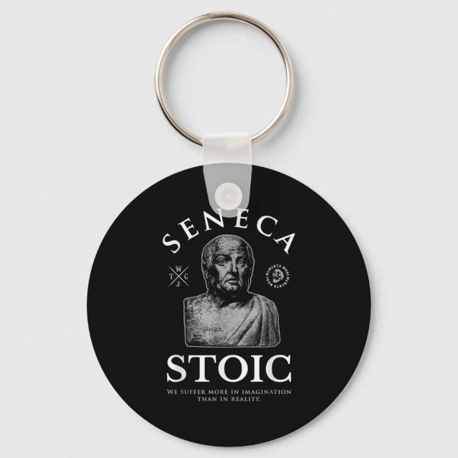 Seneca Quote “in Imagination” Stoicism  Key Ring (Front)