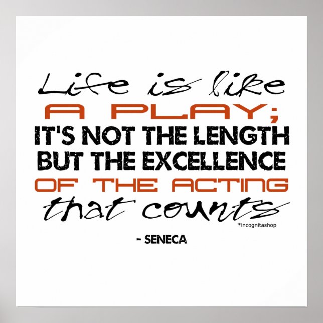 Seneca Quote on Acting Poster (Front)