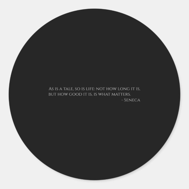 Seneca Quote On Life - Ancient Rome - Stoic Philos Classic Round Sticker (Front)