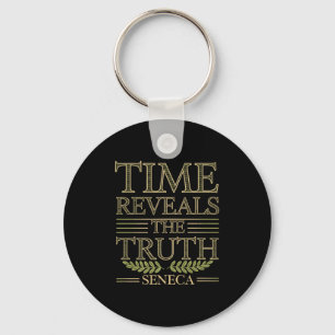 Seneca Quote Time Reveals Truth Stoic Wisdom Philo Key Ring