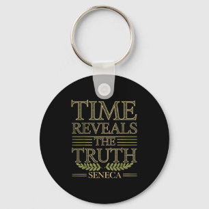 Seneca Quote Time Reveals Truth Stoic Wisdom Philo Key Ring