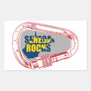 Seneca Rocks Climbing Carabiner Rectangular Sticker