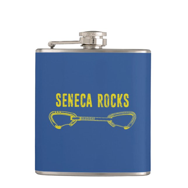 Seneca Rocks Climbing Quickdraw Hip Flask (Front)