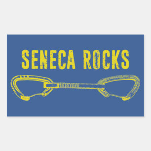 Seneca Rocks Climbing Quickdraw Rectangular Sticker
