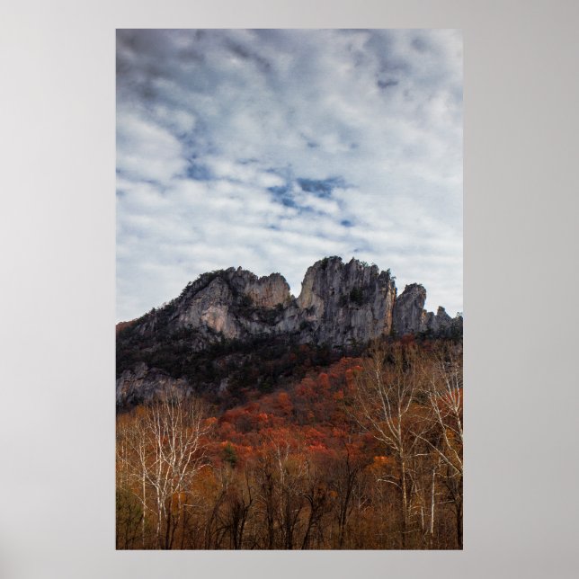 Seneca Rocks in Fall, West Virginia Poster (Front)