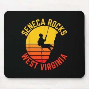 Seneca Rocks West Virginia Rock Climbing Retro Cli Mouse Mat