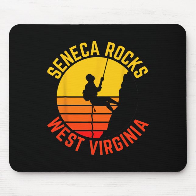 Seneca Rocks West Virginia Rock Climbing Retro Cli Mouse Mat (Front)
