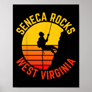 Seneca Rocks West Virginia Rock Climbing Retro Cli Poster