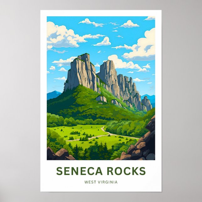 Seneca Rocks West Virginia Travel Print (Front)