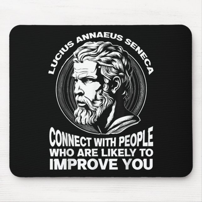 Seneca Stoic Philosopher Motivational Self Improve Mouse Mat (Front)