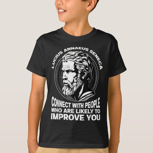 Seneca Stoic Philosopher Motivational Self Improve T-Shirt (Front)