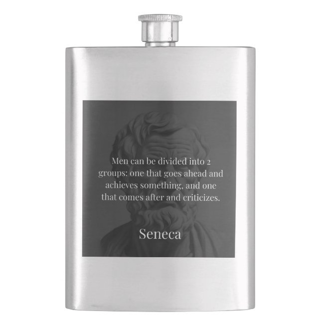 Seneca's Division: The Doers and the Critics Hip Flask (Front)
