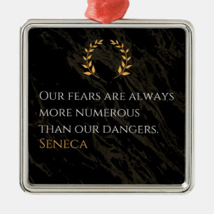 Seneca's Insight: Fears Compared to Real Dangers Metal Tree Decoration