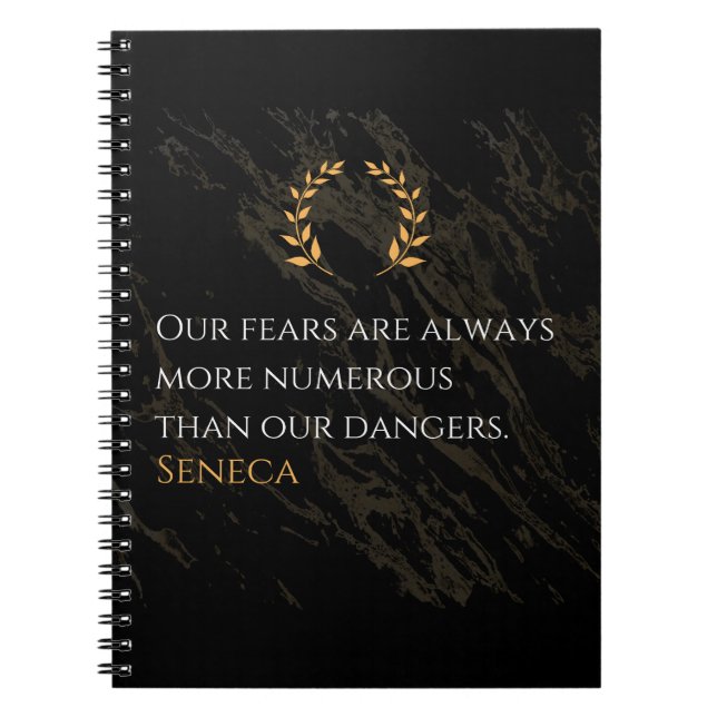 Seneca's Insight: Fears Compared to Real Dangers Notebook (Front)
