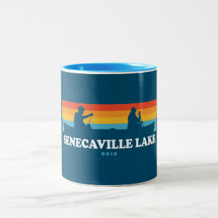 Senecaville Lake Ohio Canoe Two-Tone Coffee Mug