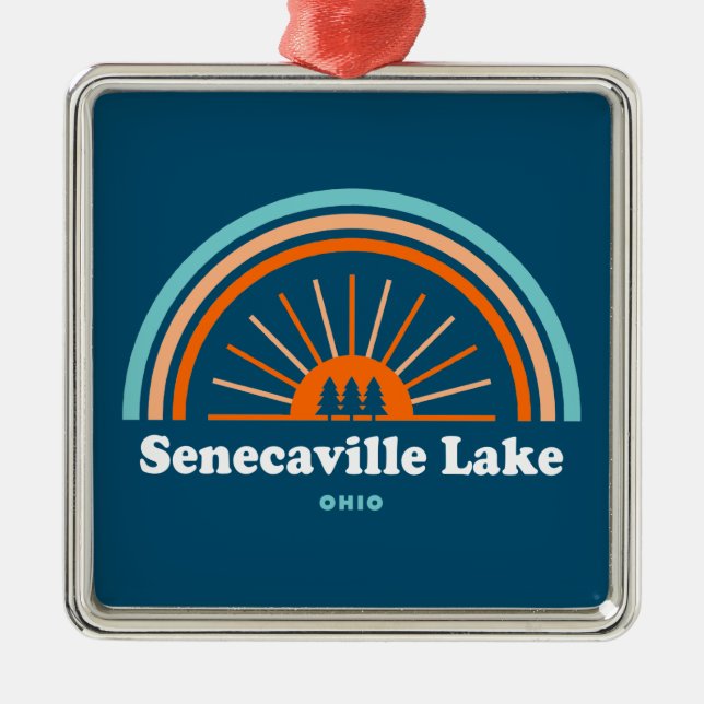 Senecaville Lake Ohio Rainbow Metal Tree Decoration (Front)