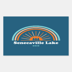 Senecaville Lake Ohio Rainbow Rectangular Sticker