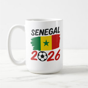 Senegal 2026 Soccer Fan Design with Star Football Coffee Mug